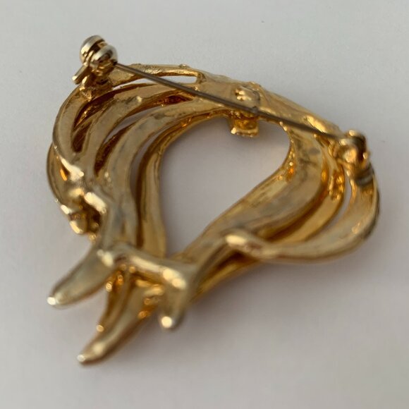 Vintage Flame BROOCH Pin Gold Tone Fire Unsigned - Picture 6 of 8